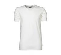 T-Shirt Premium Manches Courtes Homme Col V Stretch - 401 - Blanc