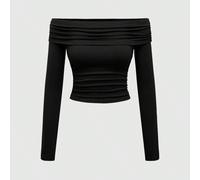 T-shirt près du corps à manches longues avec épaules dénudées, taille froncée, style Harajuku et imprimé léopard sur toute la surface, dans l'esprit de l'année 2000 L,M,S,XL,XSTissu tricoté
