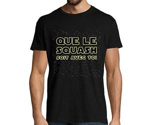 T-Shirt Que Le Squash Soit avec toi | Tshirt Humour Fun drôle Collection Sport Sciences Fiction référence à la Guerre des étoiles L