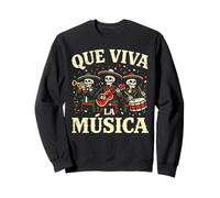 T-Shirt Que Viva la Musica Cinco De Mayo Skeleton Mariachi Band Sweatshirt