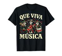 T-Shirt Que Viva la Musica Cinco De Mayo Skeleton Mariachi Band T-Shirt