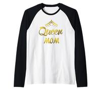 T-shirt Queen Mom pour maman, grand-mère ou belle-mère - Fête des mères Manche Raglan
