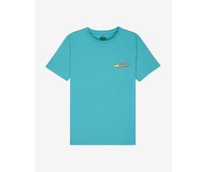 T-shirt Quiksilver Quik Globe manches courtes turquoise garçon - 14