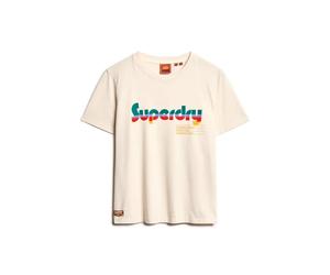 T-shirt rÃ©tro dÃ©contractÃ© floquÃ© femme Superdry Blanc M