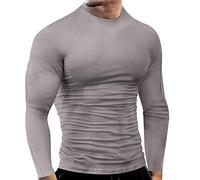 T-shirt rafraîchissant à manches longues pour homme - Coupe ajustée - Léger - Séchage rapide - Pour entraînement en plein air, gym, musculaire, sous-vêtement - Haut de compression, D, XL