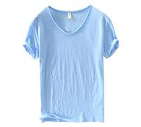 T-shirt rafraîchissant pour homme - T-shirt de sport pour homme - T-shirt en coton pour homme - Col en V - Manches courtes - T-shirt décontracté Shinedown pour homme, bleu ciel, 3XL