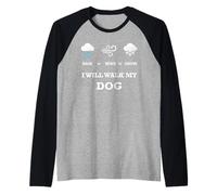 T-Shirt « Rain Wind Or Snow I Will Walk My Dog » pour Homme, Femme, Animal Domestique Manche Raglan