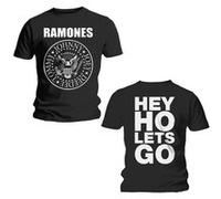 T-shirt ramones hey ho lets go back print unisexe noir taille xl Noir G