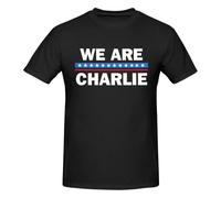 T-Shirt Ras du Cou à Manches Courtes We are Charlie Kirk (1) pour Homme en Coton