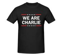 T-Shirt Ras du Cou à Manches Courtes We are Charlie Kirk (10) pour Homme en Coton