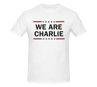 T-Shirt Ras du Cou à Manches Courtes We are Charlie Kirk (2) pour Homme en Coton