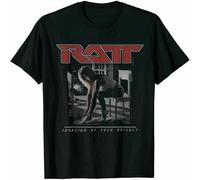 T Shirt RATT Invasion of Your Privacy Men Tees 100 Cotton Print Black M