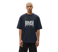T-Shirt Raven Death Métal Oversize Bleu Marine Bleu Marine