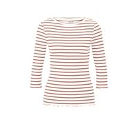 T-shirt rayÃ© Ã manches 3/4 et texture cÃŽtelÃ©e femme QS Rose L