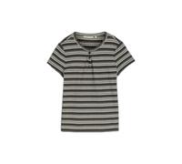 T-shirt rayÃ© col tunisien femme Tom Tailor Denim Noir XL