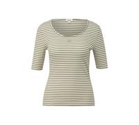 T-shirt rayÃ© en jersey de coton mÃ©langÃ© doux avec artwork femme s.Oliver Vert 44