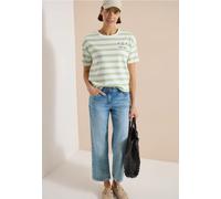 T-shirt rayé à manches courtes avec slogan