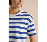 T-shirt rayé à manches courtes avec slogan