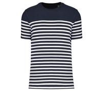 T-Shirt Rayé Coton Bio Marinière Homme - K3033 - Bleu Marine Et Blanc