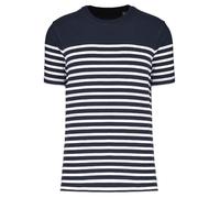 T-shirt rayé coton bio marinière homme - k3033 - bleu marine et blanc XXL