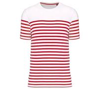 T-Shirt Rayé Coton Bio Marinière Homme - K3033 - Rouge Et Blanc