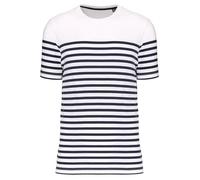 T-shirt rayé coton bio marinière homme - Kariban - K3033 - Bleu - Manches courtes - 100% coton peigné bio XL