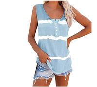 T-shirt rayé noir pour femme, col en V, débardeur sans manches, débardeurs et caamis pour femme, bleu, M