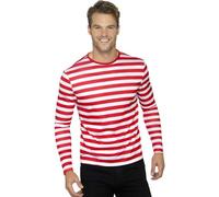 T-Shirt Rayé Rouge Noir Vert Adultes Accessoire De Costume Instantané Fantaisie