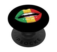 T-Shirt Reggae Kissing Lips Rastafari Rasta Music PopSockets PopGrip Adhésif