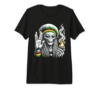 T-Shirt Regger Rastaman Alien - Cosmic Chill & Space T-Shirt Haut de Gamme
