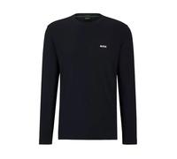 T-SHIRT REGULAR FIT EN COTON STRETCH BOSS BLEU FONCÉ AVEC LOGO CONTRASTANT TEE LONG S