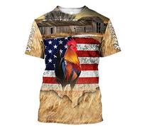 T-Shirt Regular Fit Homme Sport Homme T-Shirt Chemise d'exercice pour Hommes à séchage Rapide Motif de Poulet à Manches Courtes Sport adapté à la Course à Chemises à Manches Courtes boutonnées pour