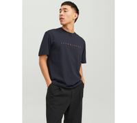 T-shirt Relaxed Fit Col rond Manches courtes Bleu Marine en coton Yann S