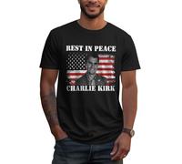 T-Shirt Repose en Paix Charlie Kirk Priez pour Charlie T-Shirt rétro à Manches Courtes