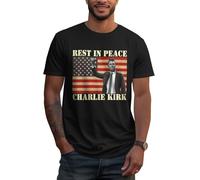T-Shirt Repose en Paix Charlie Kirk Priez pour Charlie T-Shirt rétro à Manches Courtes