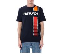 T-Shirt - Repsol and Stripes Moto GP Homme Bleu (FR/ES, Alpha/Lettres, M, Taille Normale, Taille Normale, Bleu)
