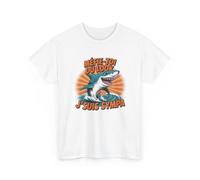 T-Shirt Requin Humour - Méfie-Toi du Look J’suis Sympa - Tee Shirt Unisexe - Blanc Gris Noir