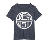 T-Shirt Resist- Anti-Corruption Politique T-Shirt, Femme Grandes Tailles, Bleu Chiné, 1X