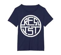 T-Shirt Resist- Anti-Corruption Politique T-Shirt, Femme Grandes Tailles, Bleu Marine, 1X