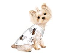 T-shirt respirant avec imprimé abeilles amusantes pour petits chiens, chiots, chatons, chiens, chats