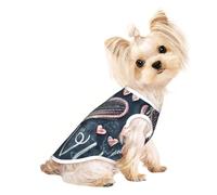 T-shirt respirant avec inscription « I Love You Words with Hearts » pour petits chiens et chatons