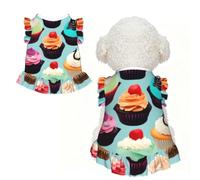 T-shirt respirant pour animal de compagnie imprimé cupcakes colorés S