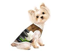 T-shirt respirant pour petits chiens et chatons avec impression zen et pierres