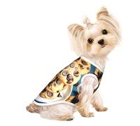 T-shirt respirant pour petits chiens et chatons avec imprimé biscuits et pépites de chocolat