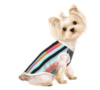 T-shirt respirant sans manches avec lignes verticales irrégulières pour petits chiens et chats, doux, confortable, élégant