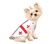 T-shirt respirant sans manches imprimé drapeau de Géorgie pour petit animal de compagnie - Tenue légère pour chien et chat - Débardeur extensible