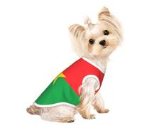T-shirt respirant sans manches imprimé drapeau du Burkina Faso - Tenue légère pour chien et chat - Débardeur extensible