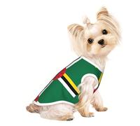 T-shirt respirant sans manches imprimé drapeau du Commonwealth de la Dominique - Tenue légère pour chien et chat - Débardeur extensible