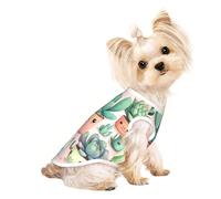 T-shirt respirant sans manches imprimé plantes succulentes pour petit animal de compagnie - Tenue légère pour chien et chat - Débardeur extensible