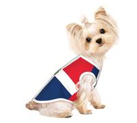 T-shirt respirant sans manches imprimé République dominicaine pour petit animal de compagnie Motif chats et chiens de petite et moyenne taille Chihuahua, Yorkshire, Teckel